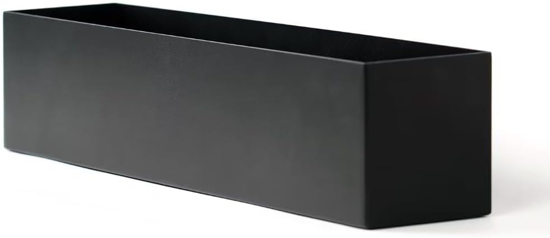 Trough Rectangle Planter Window Sill Planter Box Long Window Planters Modern Galvanized Steel Succulent Planter Black Metal Windowsill Pot 16 in for Indoor Plants Herb Table Home Outdoor