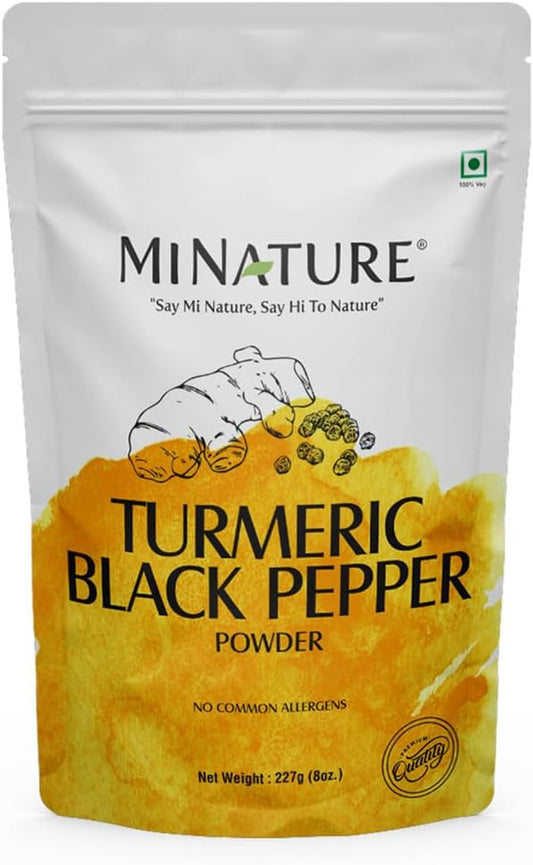Turmeric Black Pepper Powder, Curcuma Longa with Piper Nigrum,Vegan, Gluten-Free, Non-Gmo 227 Gram, 0.5 Lb TLBH