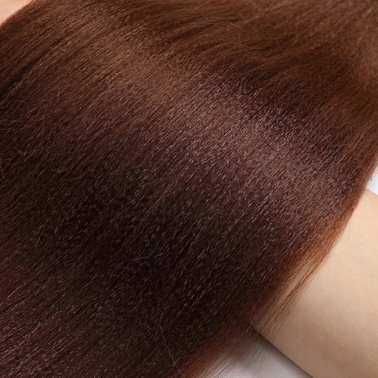 Pre Stretched Braiding Hair, 24-Inch Kanekalon Braiding Hair, 8 Packs Soft Yaki Texture, No Itch, Hot Water Setting Synthetic Hair Extensions for Braids Auburn Brown(24In,30#)