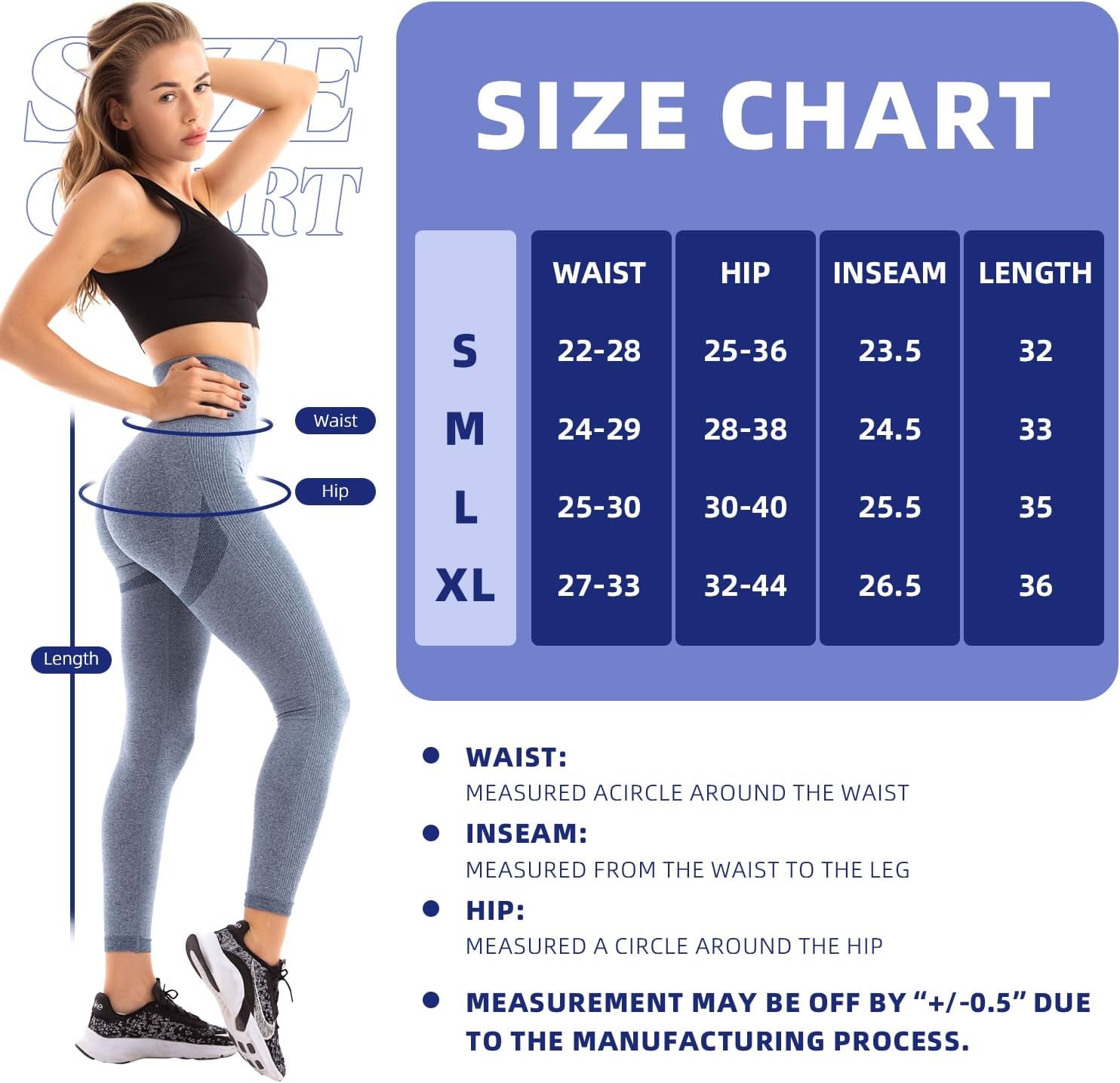 Workout Leggings for Women - Butt Lifting High Waisted Scrunch Butt Gym Seamless Leggings