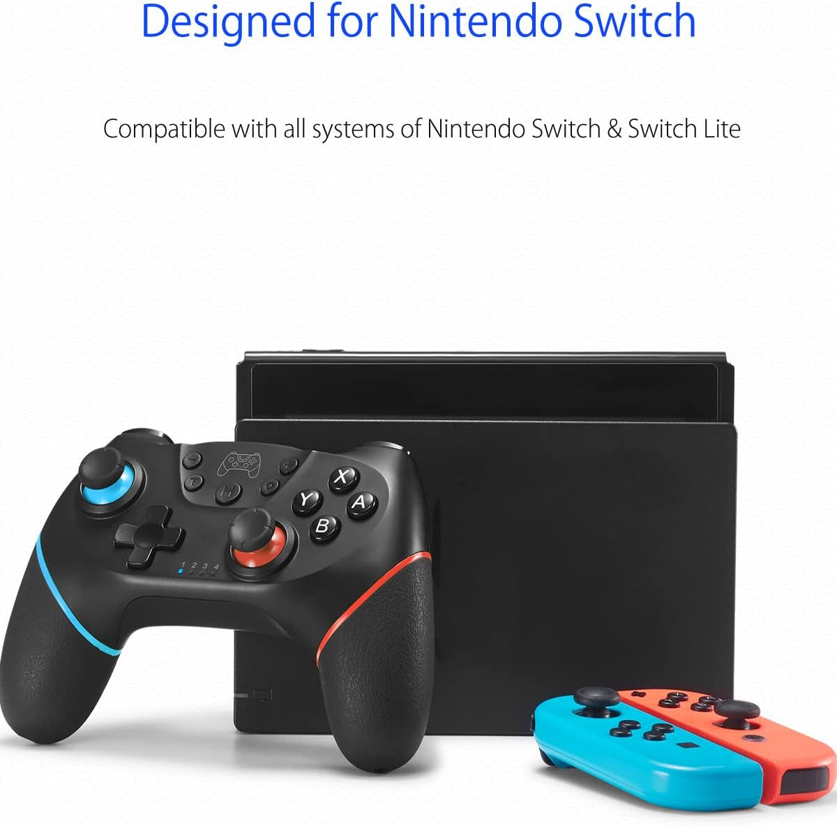 Switch Controller, Wireless Pro Controller for Switch/Switch Lite/Switch OLED, Switch Remote Gamepad with Joystick, Adjustable Turbo Vibration, Ergonomic Non-Slip
