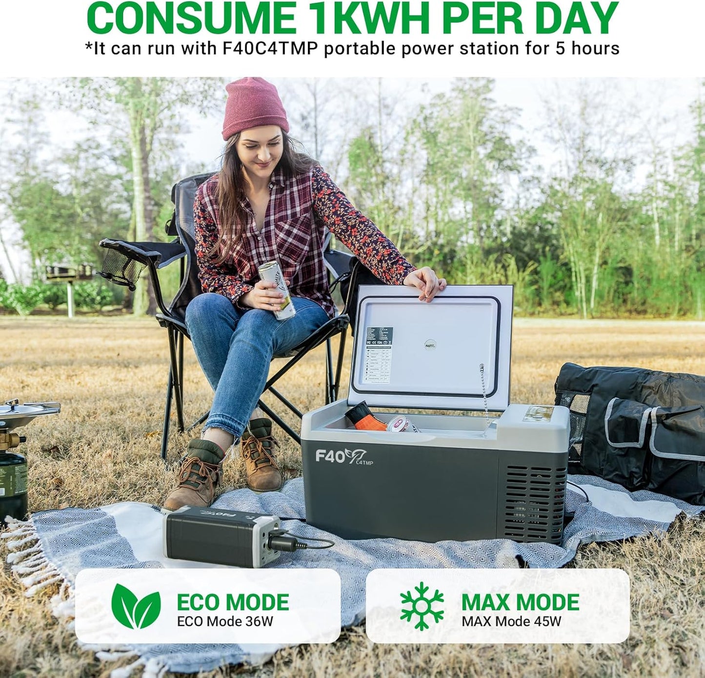 12 Volt Refrigerator, 20 Quart(18L) Portable Freezer, 12V Car Fridge(-8℉~50℉), Compressor Cooler for Camping, Road Trip, Travel, Van, Truck, RV, Boat, Outdoor, Home, 12/24V DC & 100~240V AC TRUCK DRIVER