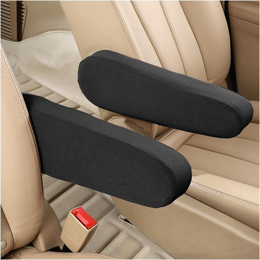 2 Pcs Car Front Seat Armrest Covers, Cloth Fabric Armrest Protectors, Direct Replacement Center Console Lid Armrest Cover Skin, Universal Accessories for Car, SUV, Truck and Van
