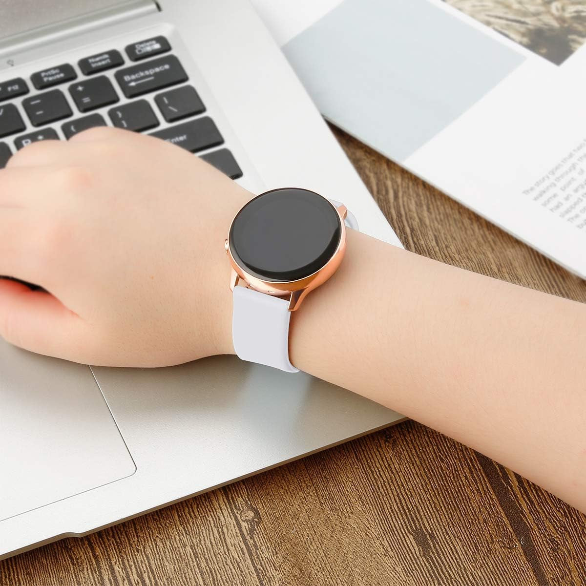 Galaxy Watch 5/6/4 Band,Bands for Samsung Watch Active 2 40Mm 44Mm,Galaxy Watch 5 Pro/Galaxy Watch 3 41Mm/Active,20Mm Soft Silicone Band Correa Sport Strap Galaxy 6/4 Classic Bands Wristbands