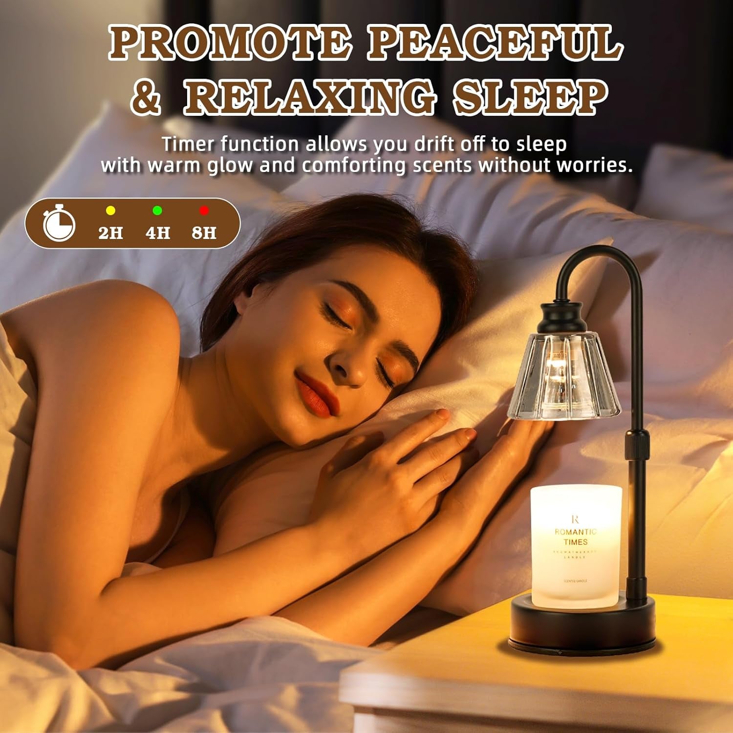 Small Candle Warmer Lamp with Timer, Black Adjustable Candle Lamp Warmer for Jar Candles, Birthday Gifts for Women Mom, Candle Heater House Warming Gift, Cute Lamp Candle Warmer Home Decor for Bedroom