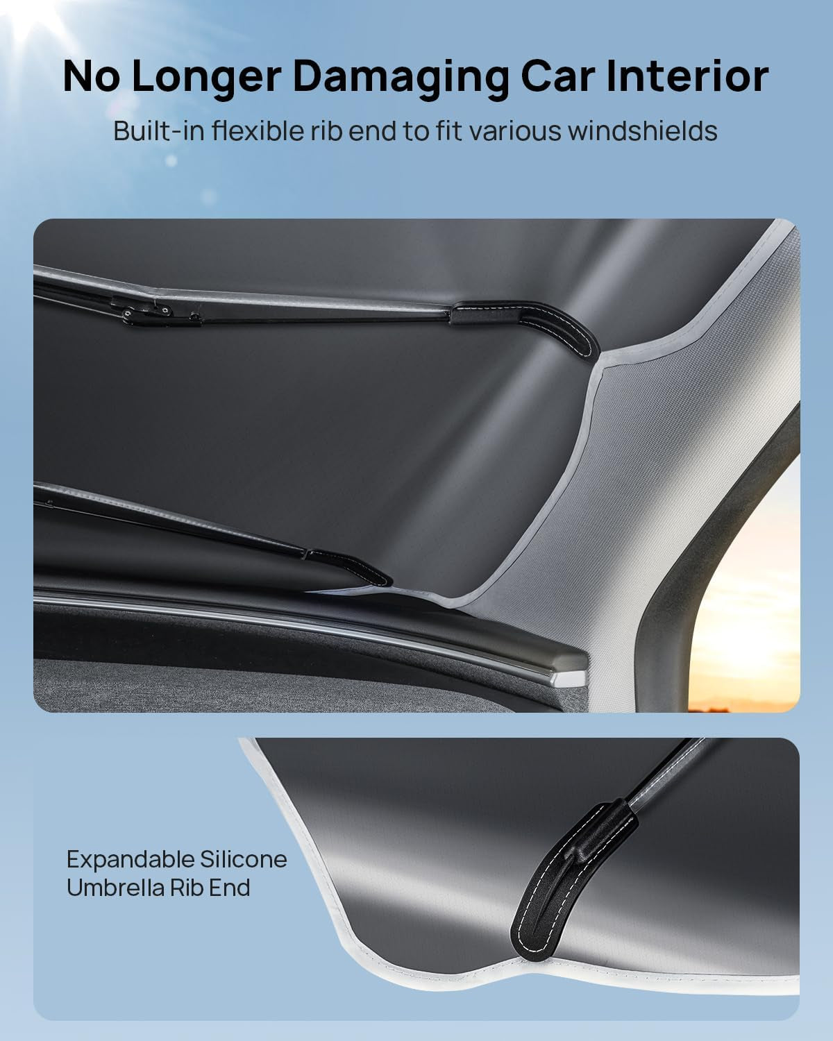 Reinforced Triple-Coated Windshield Sunshade Umbrella of the NASA Voyager-2 Mission Edition Designed for Tesla Model Y Model 3