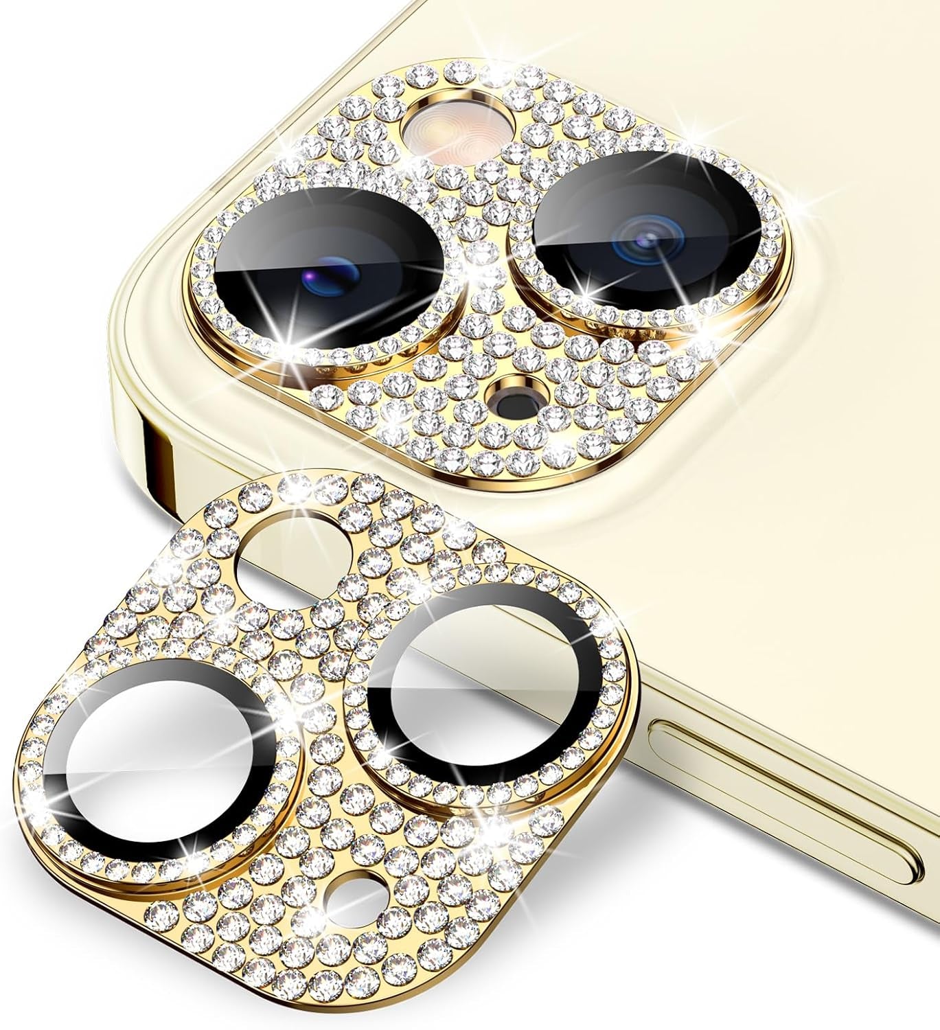 Compatible for Iphone 16 plus & 16 Camera Lens Protector, Bling Glitter Metal Cover Glass Lens Screen Protective Accessories for Iphone 16 Plus