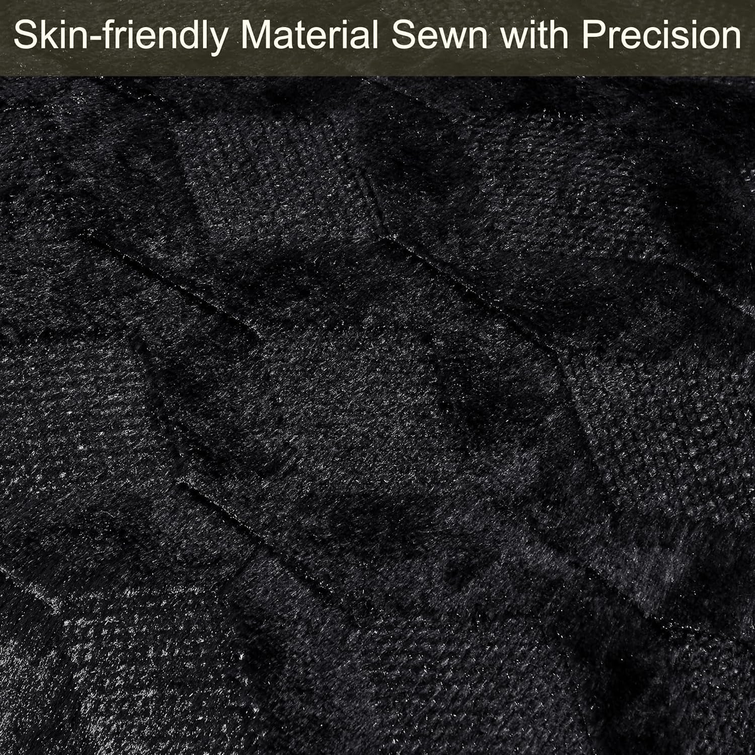 Pack of 2 Faux Wool Throw Pillow Covers 20X20 Inches Decorative Farmhouse Velvet Couch Pillow Case Soft Plush Square Boho Cushion Pillowcase, Black