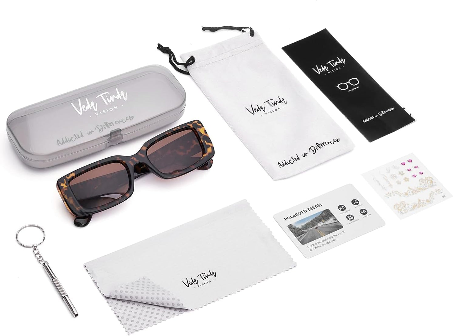 Rectangle Sunglasses Men Tinted Polarized Big Square Retro 90S Vintage Y2K Glasses for Women UV Protection