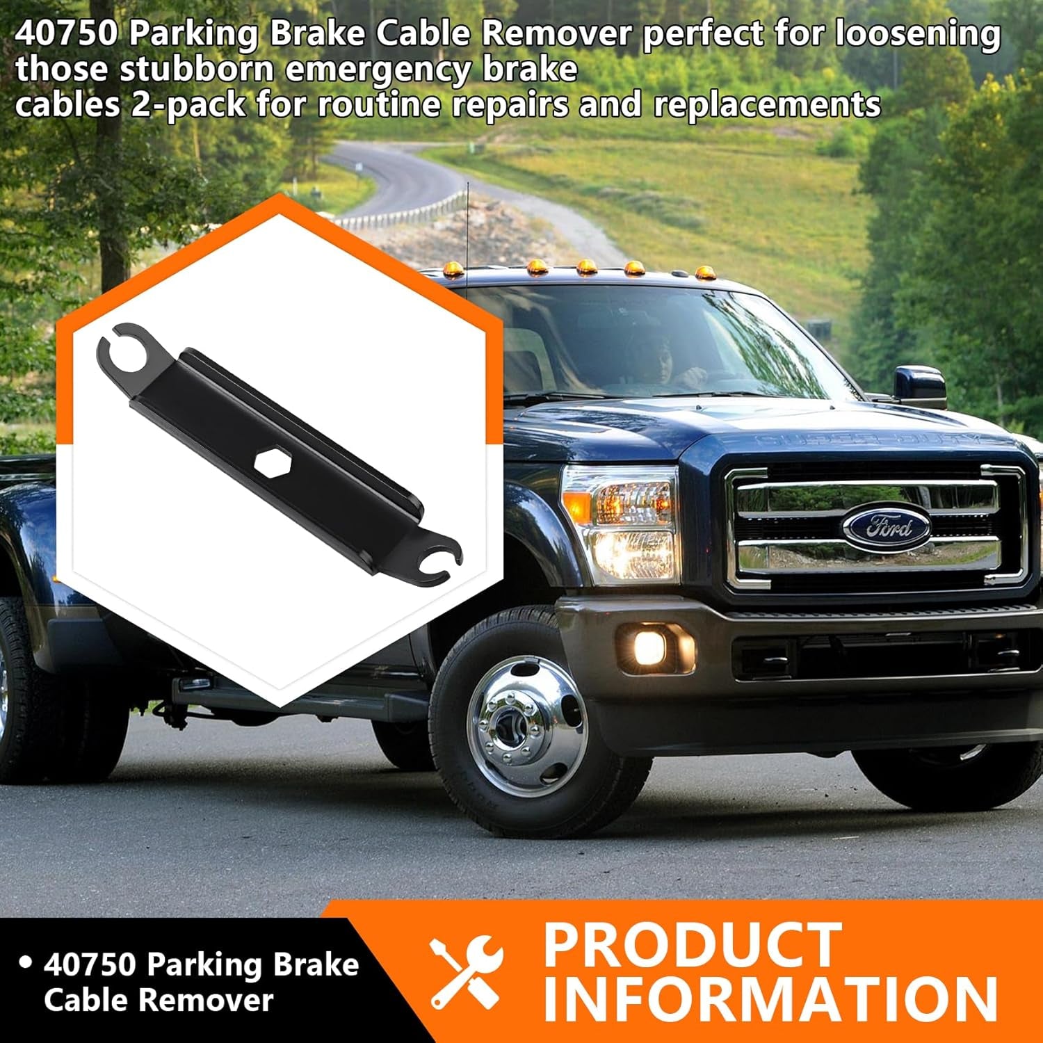 Parking Brake Cable Removal Tool, Parking Brake Cable Tool for Ford F-Series, Expeditions, Excursions, Etc., Parking Brake Cable Removal Tool, 40750 Parking Brake Cable Removal Tool, 2-Pack
