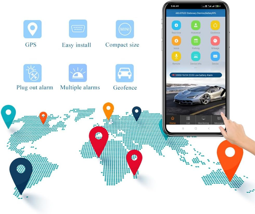 4G OBD GPS Tracker for Vehicles One Month Fee Included Real Time OBD2 Mini Fleet GPS Tracker Hidden Car Tracking Device Location Locator TRUCK DRIVER