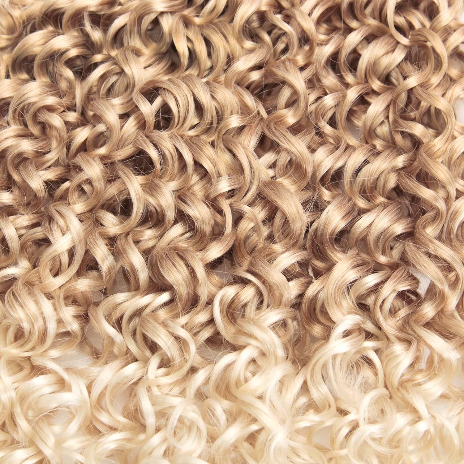Gogo Curl Crochet Hair 18Inch Ombre Blonde Deep Wave Crochet Hair,Synthetic Deep Twist Crochet Braids Bohemian Crochet Braiding Hair Extensions (5Packs,27/613)