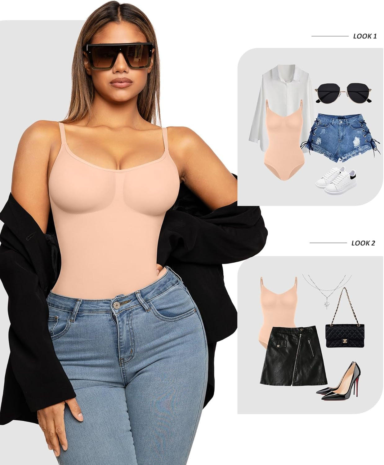 Shapewear Bodysuit Sculpting Tummy Control Body Shaper for Women Seamless plus Size Butt Lifting Shaper