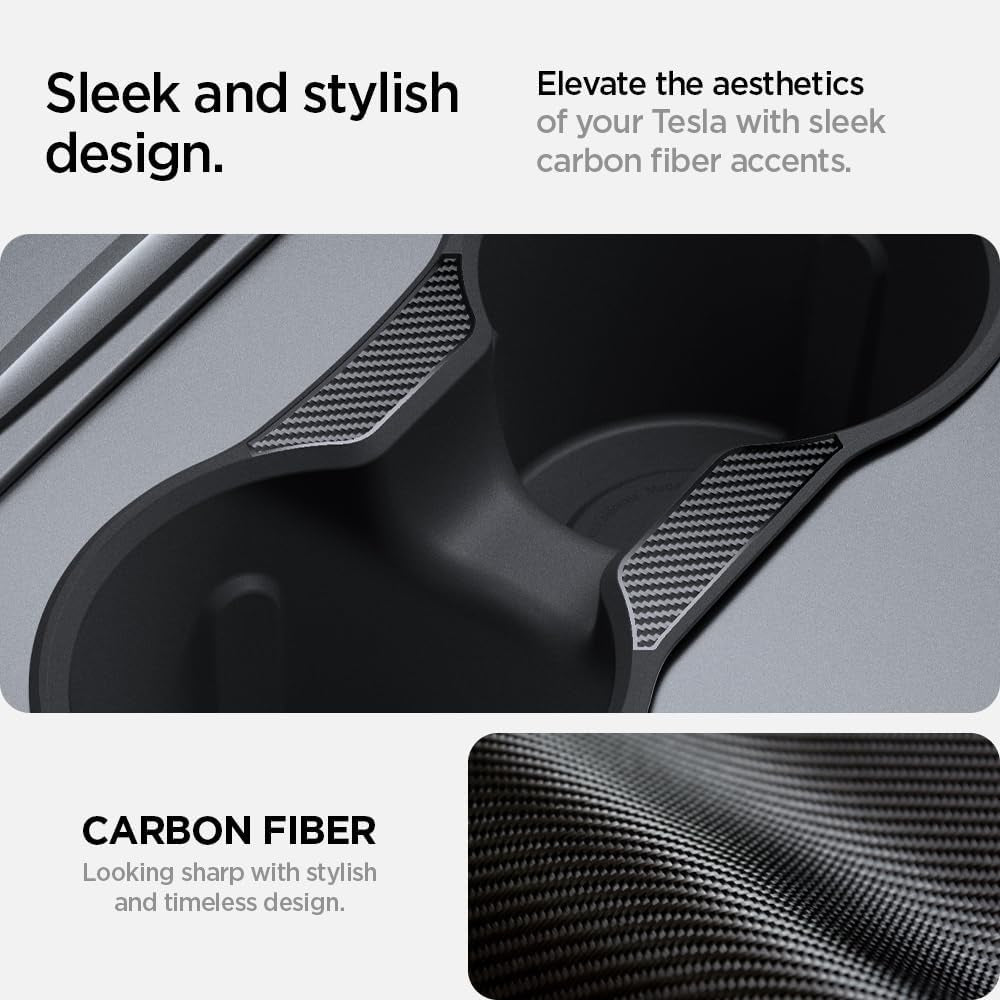 Center Console Cup Holder Insert Relaxed Grip (Up to Trenta Cups) Designed for Tesla Model 3 and Y 2024/2023/2022 [Not Compatible with Model 3 2024 (Highland)]