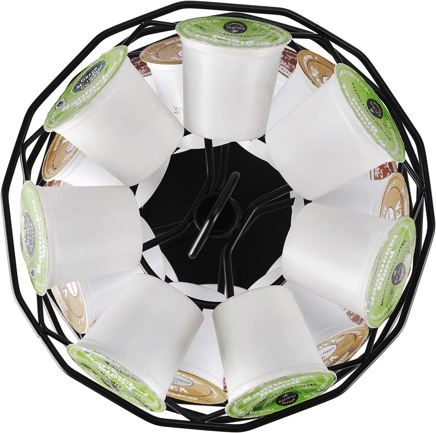 K Cup Holder Carousel 3 Tier for Keurig Pod Holder Metal DIY Install Small for K-Cup Storage Stand 21 K Pod Storage