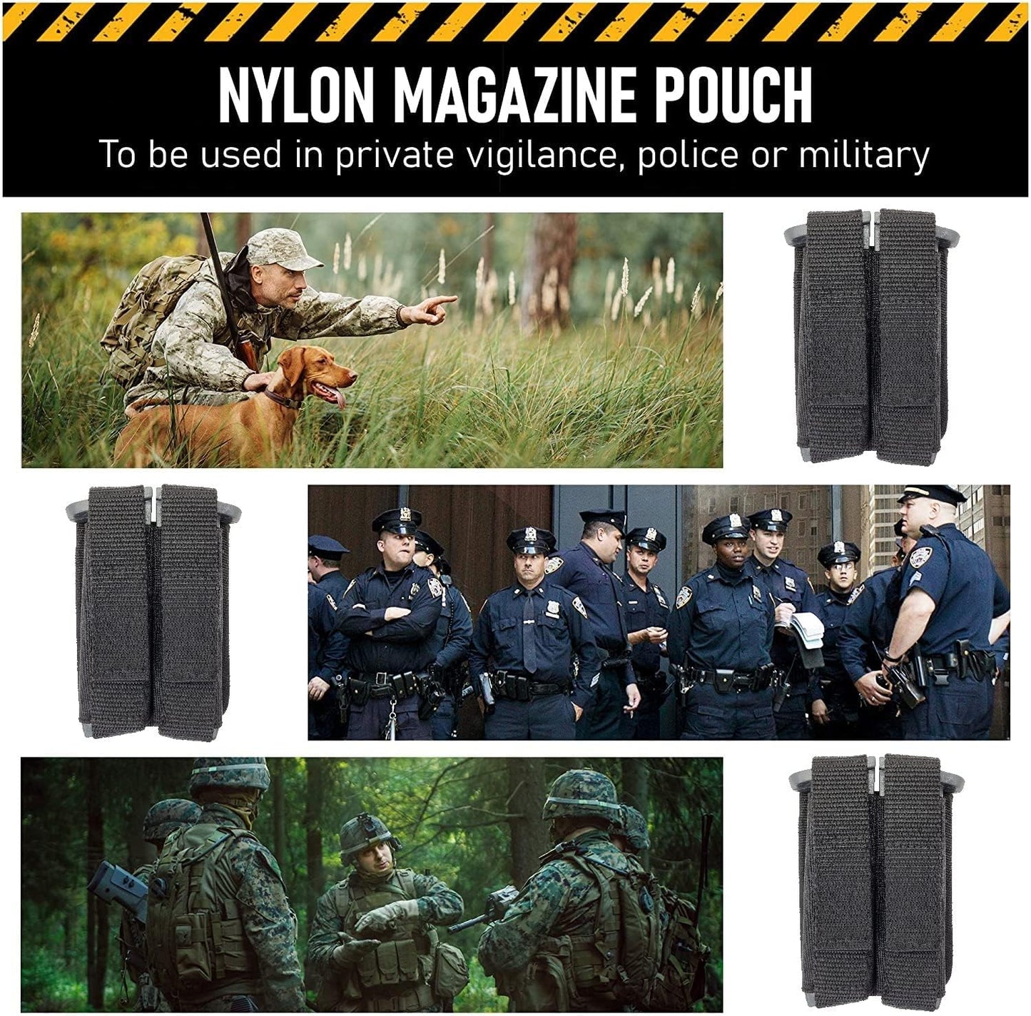 Magazine Pouch - Tactical Dual Stack Gun Mag Holster - Nylon Universal Belt Double Ammo Holder - Fits 9Mm .40 .380 10Mm for Glock Canik S&W M&P Sig Sauer Ruger Walther HK Pistols Etc - 4 Variation