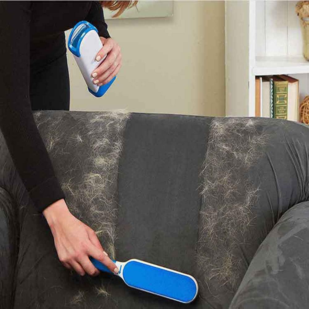 Upgraded Pet Hair Brush-Self-Cleaning Base-Efficient Double Sided Animal Lint Removal Tool-Perfect for Clothing, Furniture, Couch, Carpet, Gray