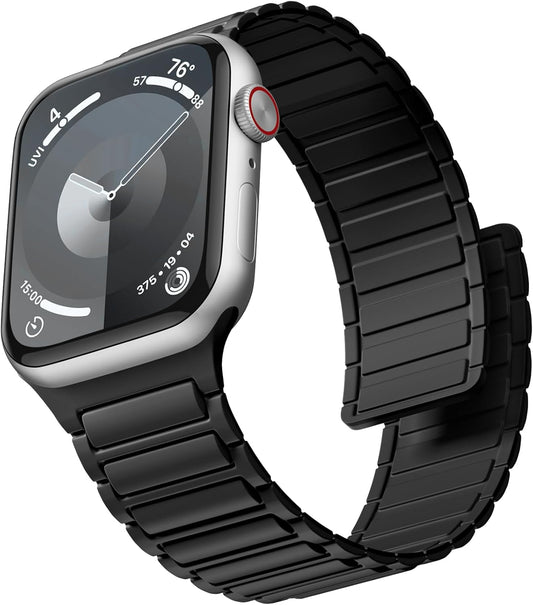 Magnetic Band Compatible with Apple Watch 45Mm for Men 46Mm 44Mm 42Mm 41Mm 40Mm 38Mm 49Mm Bands, Sport Silicone Strap Strong Magnet Link Wristband for Iwatch Series 10 9 8 7 6 5 4 3 SE Ultra 2