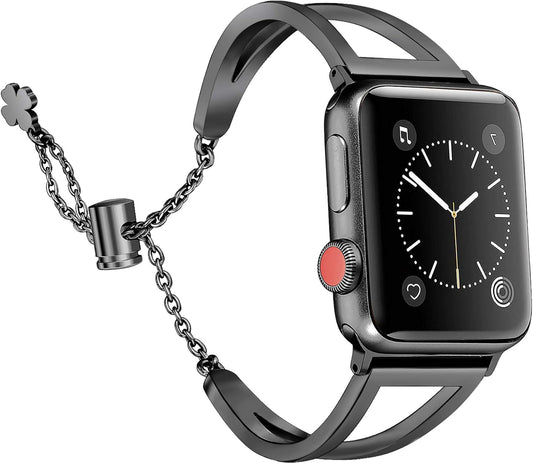 Stainless Steel Bands Compatible with Apple Watch Bands 38Mm 40Mm 41Mm 42Mm 44Mm 45Mm Iwatch Series 9/8/7/6/5/4/3/2/1/SE, Dressy Metal Bangle Bracelet Women