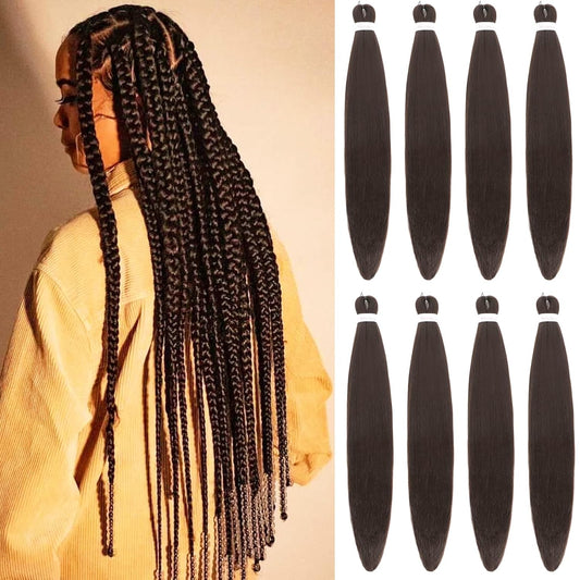 Pre Stretched Braiding Hair Long Braid 30 Inch 8 Packs Professional Braiding Hair Extensions Synthetic Crochet Twist Braids (30 Inch, 6#)