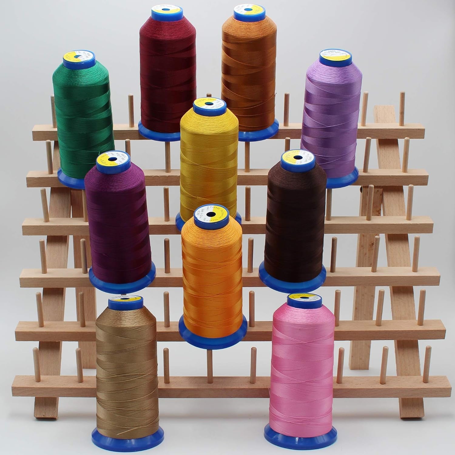 Heavy Duty Thread 1800 Yards Size T70#69 210D/3 All Purpose High Strength Polyester Sewing Thread for Weaves, Upholstery, Jeans and Weaving Hair, Drapery, Beading, Purses, Leather (Bright Brown)