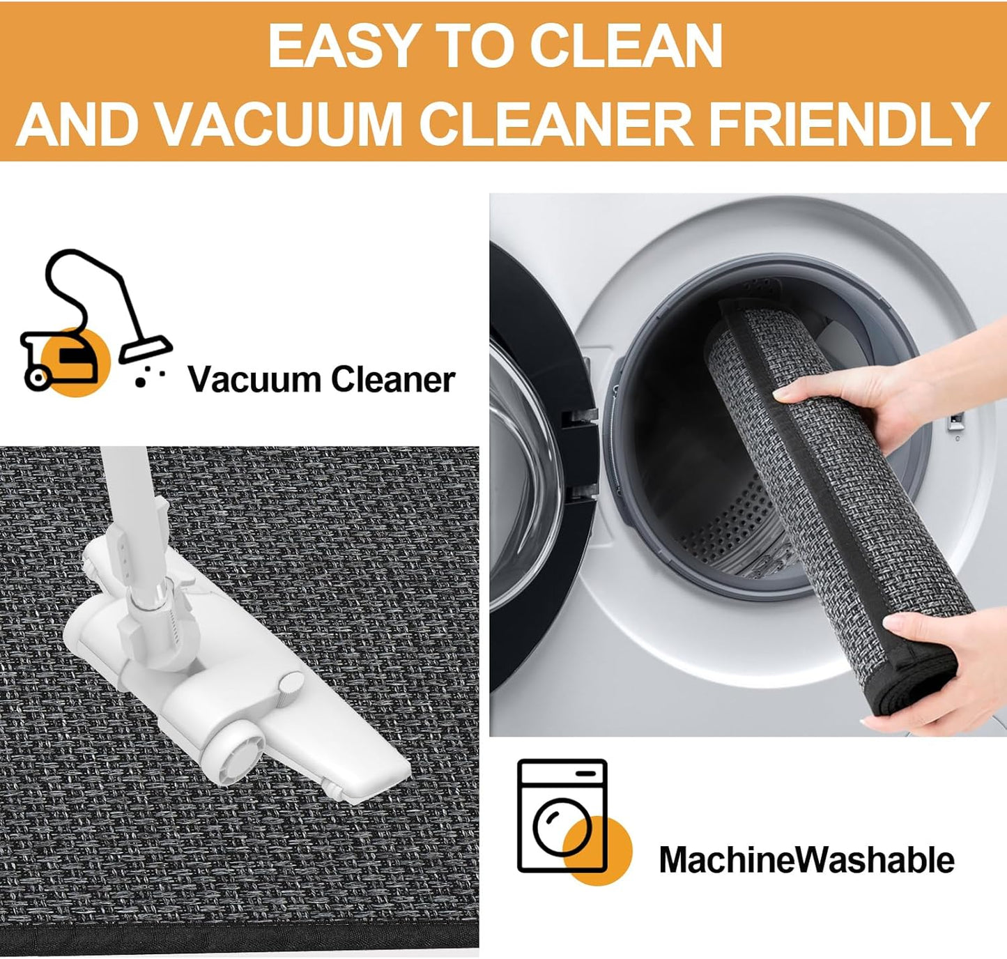 Stair Treads Carpet for Wooden Steps, Non Slip Landing Mat Rug Whit Rubber Backing, Polyester Soft Stairs Resistant Indoor Skid Runner Safety Rugs for Family, Absorbent Washable 31" X 31" Dark Gray