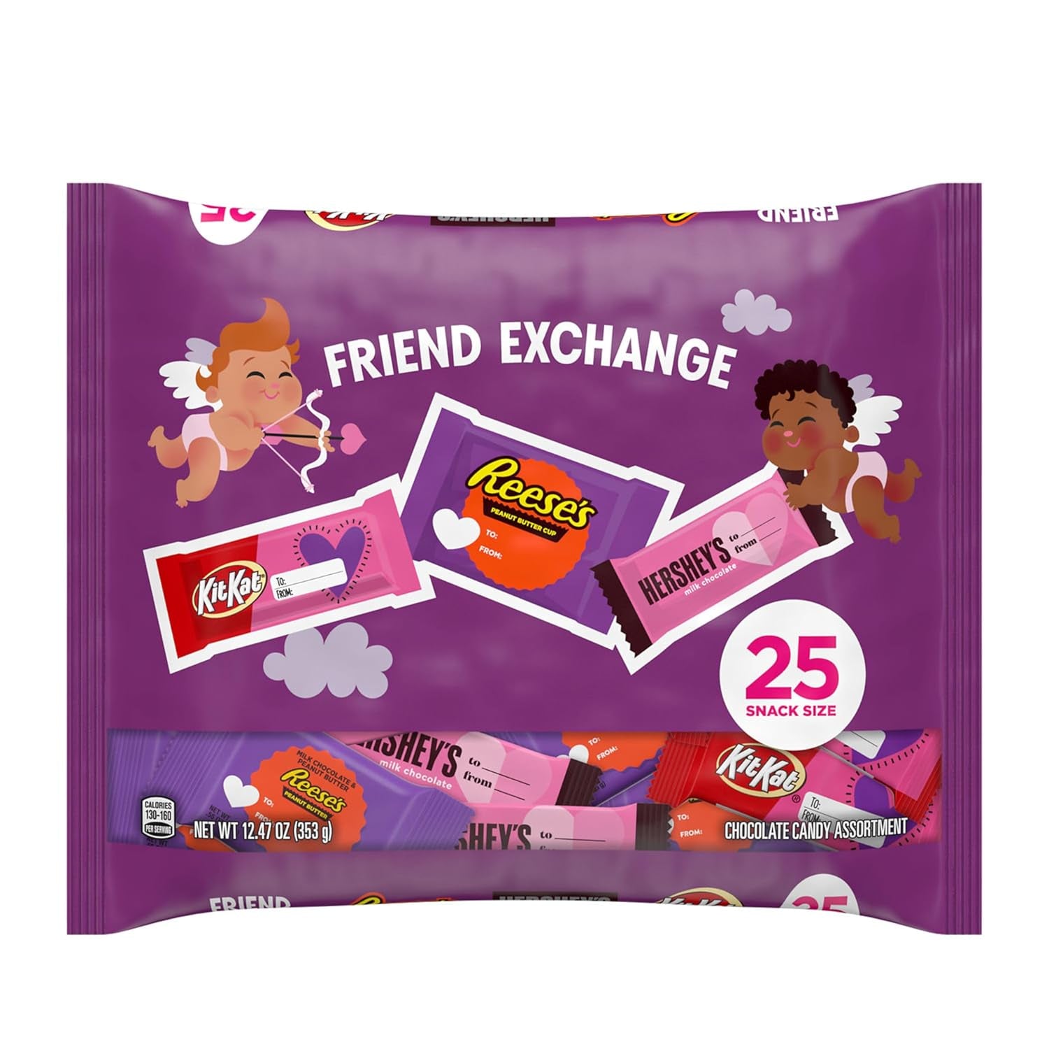 , KIT KAT and REESE'S Assorted Milk Chocolate Snack Size, Valentine'S Candy Bag, Perfect Valentines Day Gift for Him, Her, or Kids, Football Party Snacks, 12.47 Oz (25 Pieces)