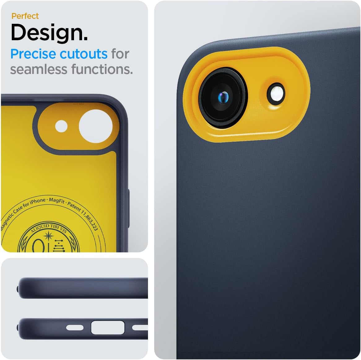 for Iphone 16E Case, Nano Pop Magfit [Compatible with Magsafe Accessories] [Military-Grade Protection] - Blueberry Navy