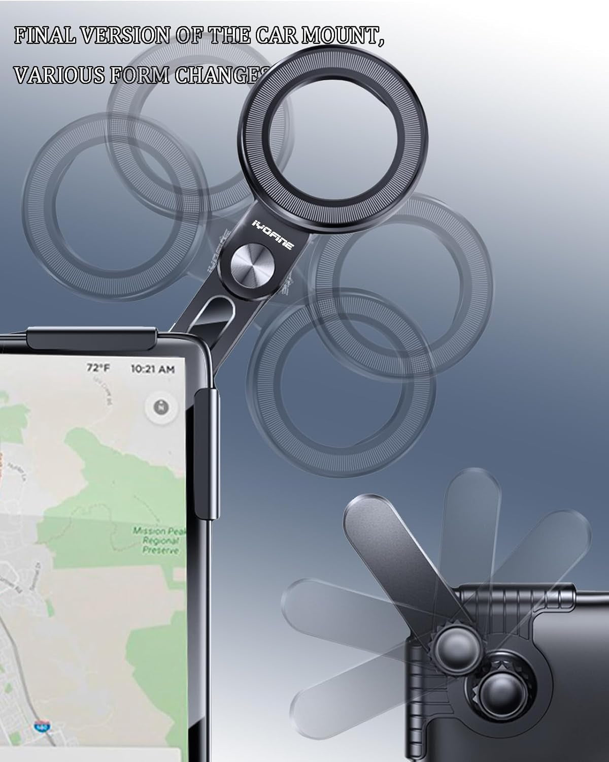 Phone Mount for Tesla Model Y Accessories 2024, No Glue Required, for Magsafe Magnetic Car Dash Phone Holder for Tesla Model 3/Y/S/X/Cybertruck Accessories (For Model 3/Y/S/X/Cybertruck)