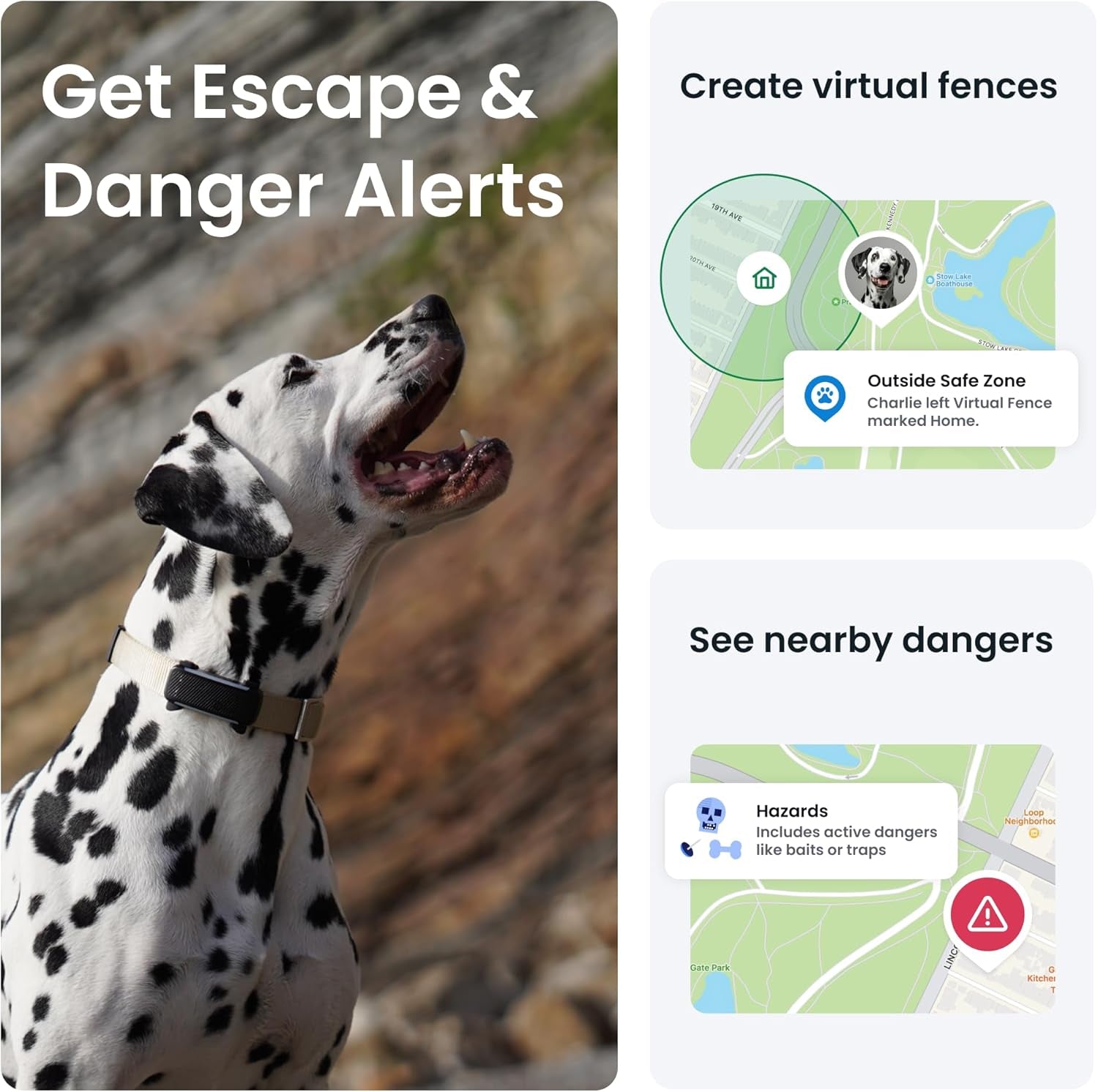 GPS Dog Tracker (2025 Release) | Real-Time Pet Location Tracker | Health & Wellness Alerts | Virtual Fence for Dogs | Bark Monitoring | Dog Collar Attachment (Black) TRUCK DRIVER