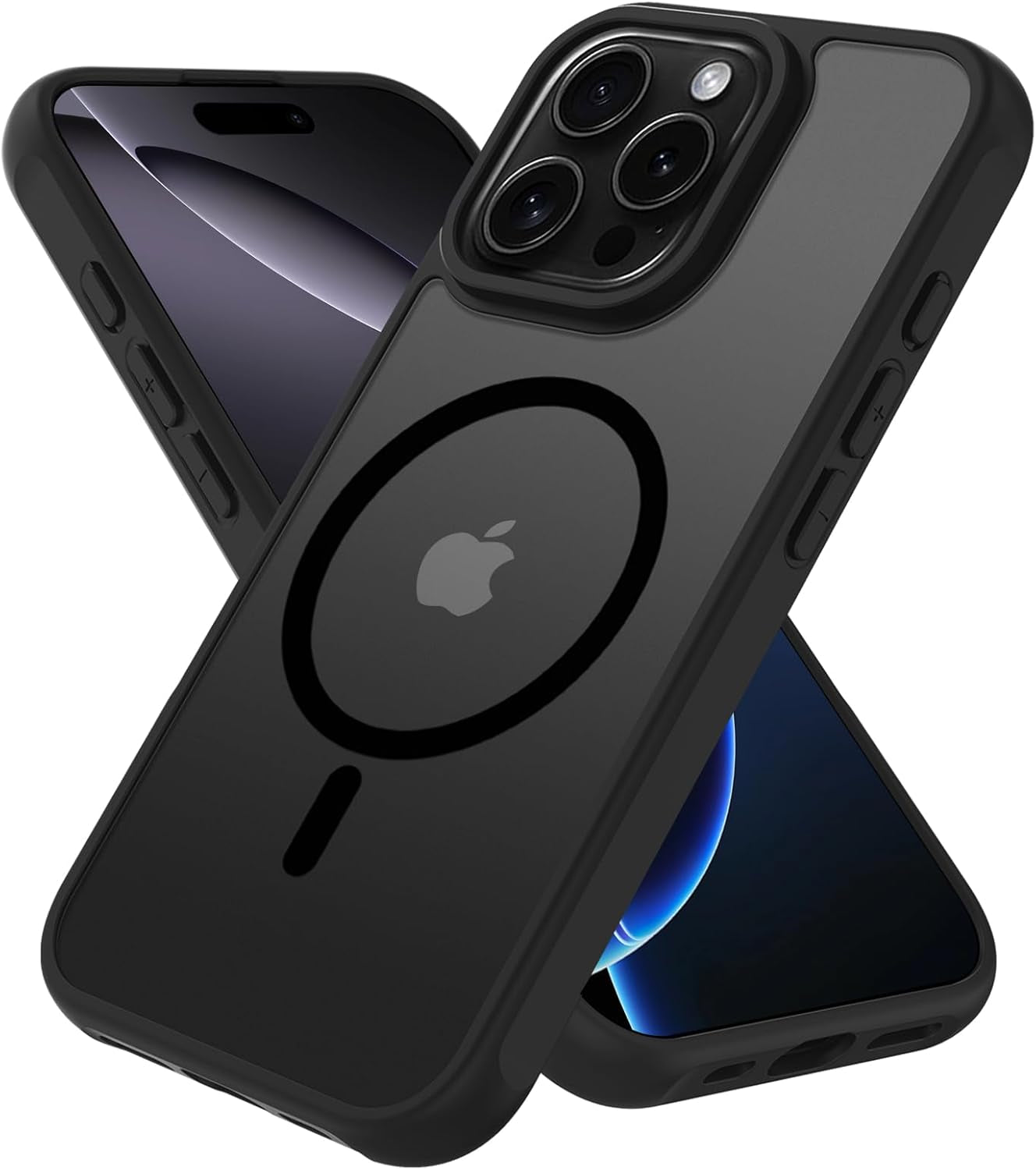 2025 New Magnetic for Iphone 16E Case,Compatible with Magsafe,Military Grade Drop Tested, Shockproof Matte Translucent Hard Back Slim Protective Case.Black Magnetic Circle.