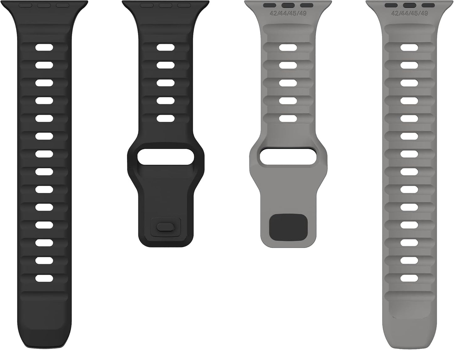Sport Bands Compatible with Apple Watch Ultra 2 Band/Apple Watch Band 49Mm 45Mm 44Mm 42Mm for Women Men, Soft Silicone Wristbands Daily Waterproof Replacement Strap for Iwatch Series 9 8 7 6 5 4 SE
