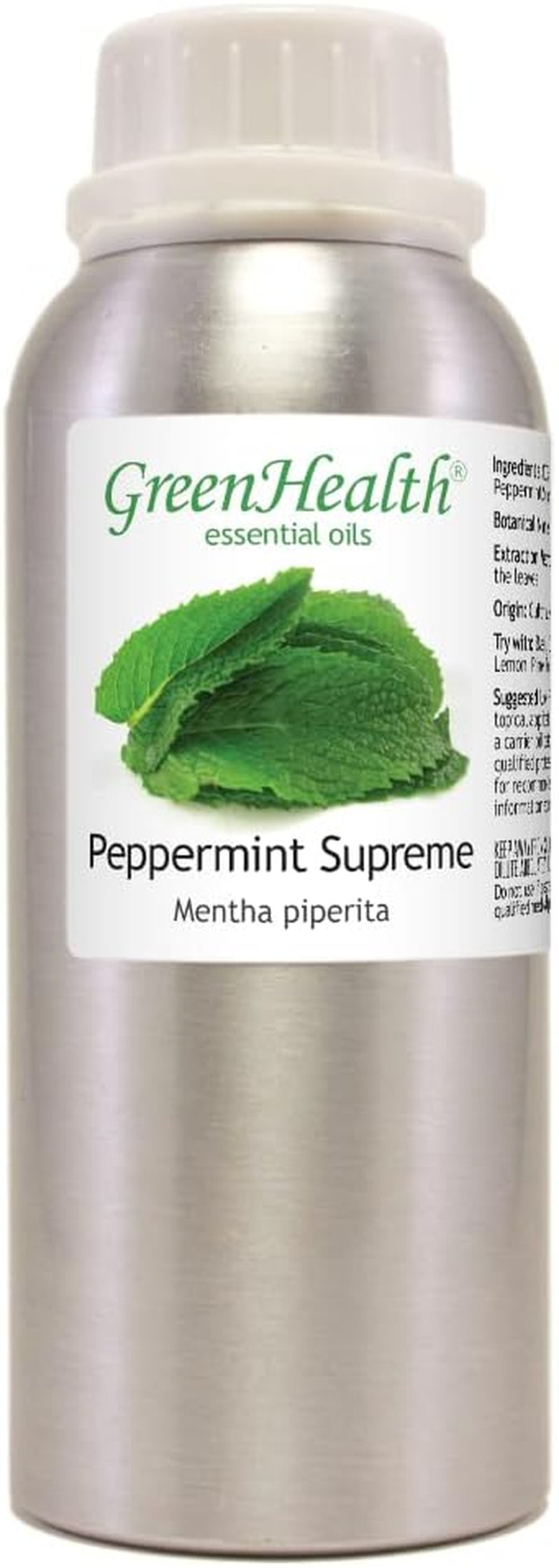 Peppermint Essential Oil (Mentha Piperita) – 8 Fl Oz (237 Ml) Aluminum Bottle W/Plug Cap – 100% Pure Essential Oil – TLBH