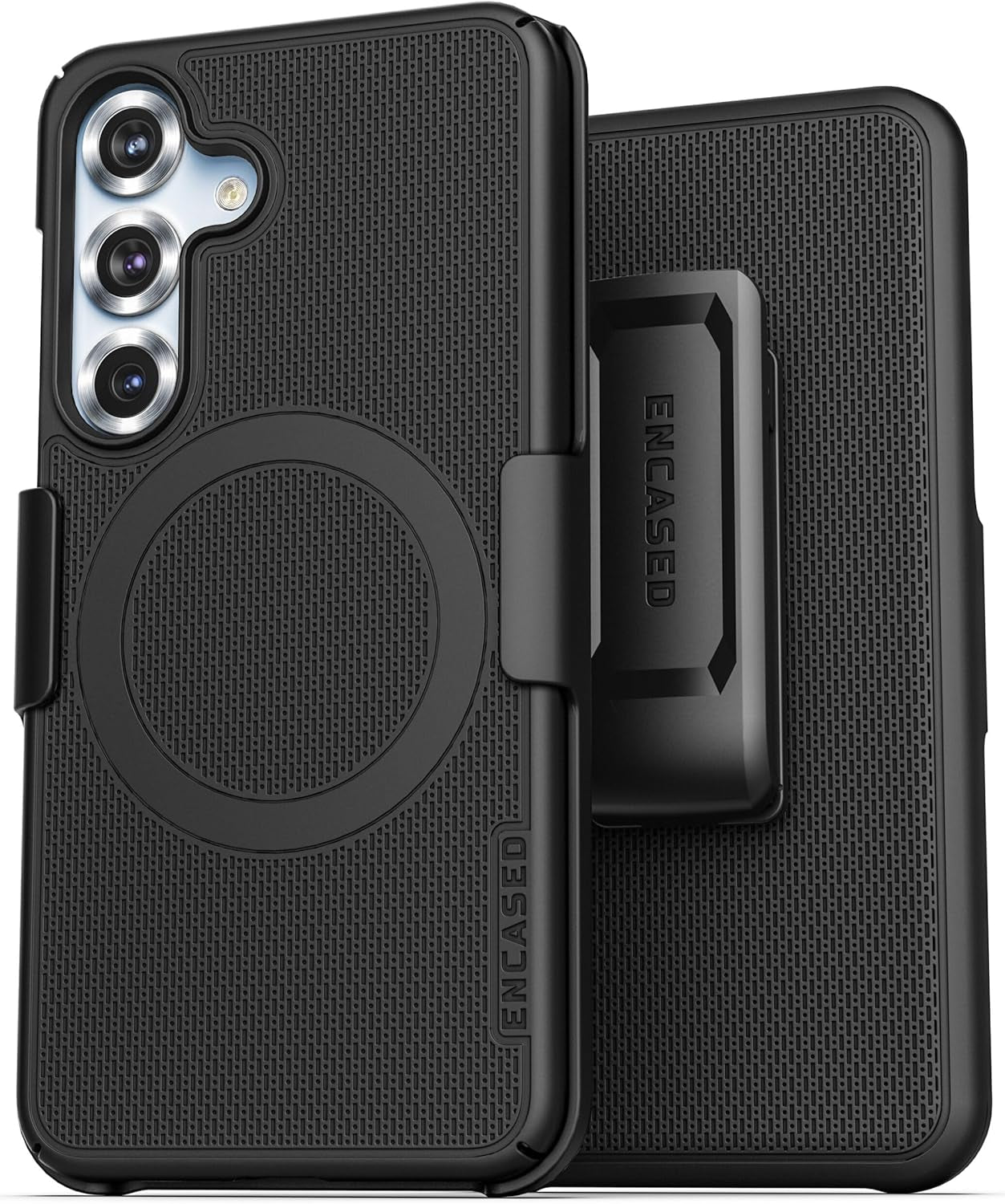 Belt Clip Case for Samsung Galaxy S25, (Slimline Series) Magnetic Holster Case, Compatible with Magsafe, Black (S25)