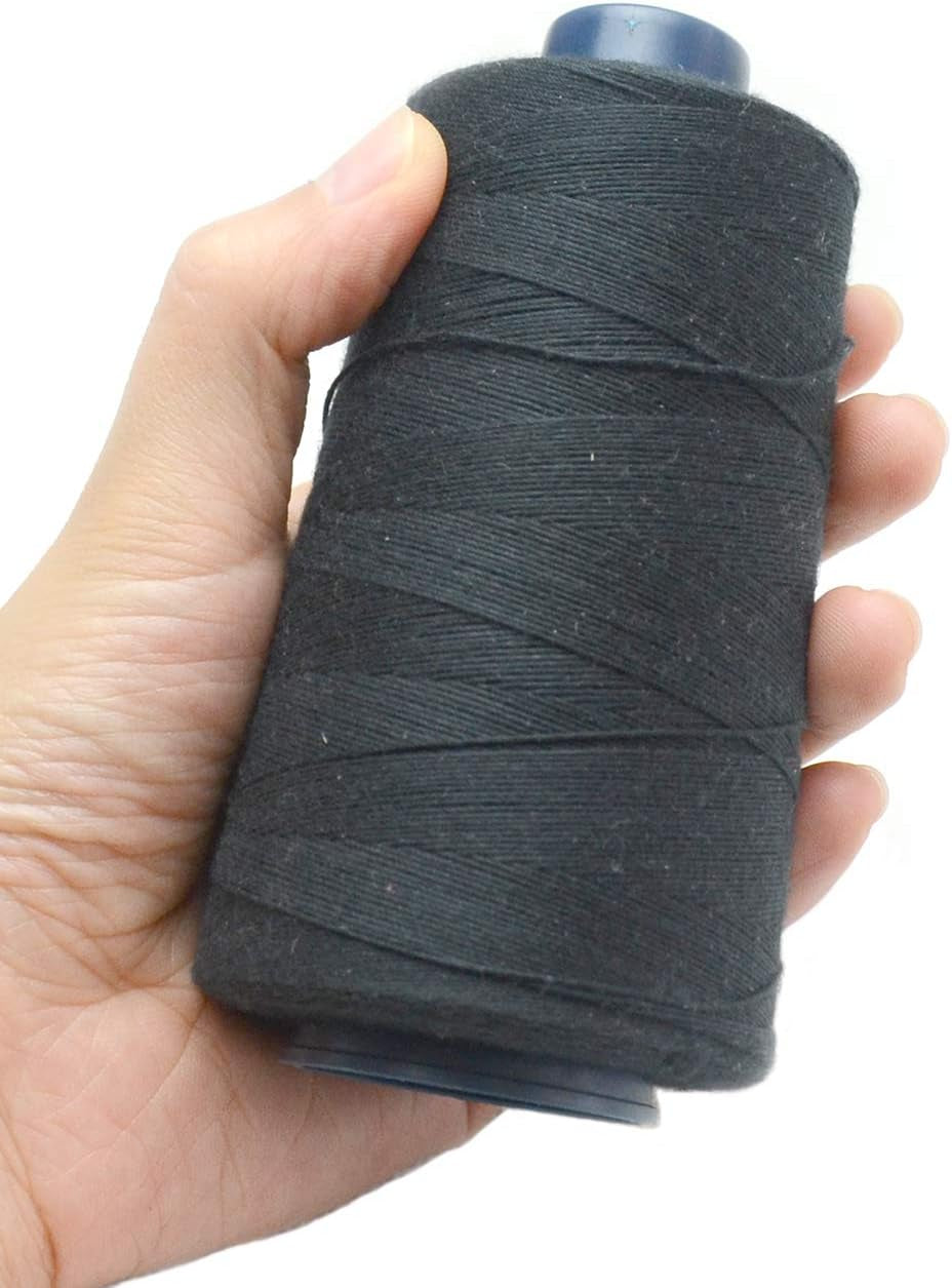 Black Weaving Thread 100% Polyester for Making Wig Sewing Hair Weft Hair Extension 1Pc (1Pc, Black)