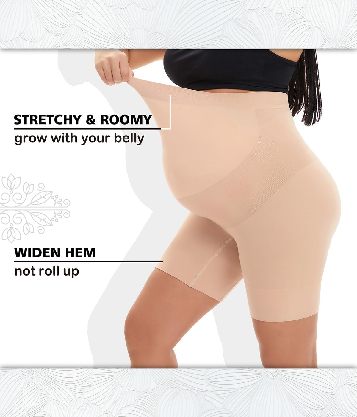 Seamless Maternity Shapewear, Prevent Thigh Chaffing, Belly Support, S-5XL