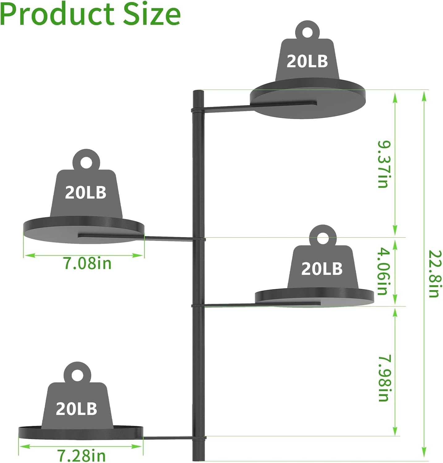 Rotating Window Plant Shelves, 4 Tier Wall Plant Holder for Various Plants Indoors, Metal Window Sill Plant Shelf for Optimal Sunlight Exposure, Black Plant Wall Shelf for Home Decor