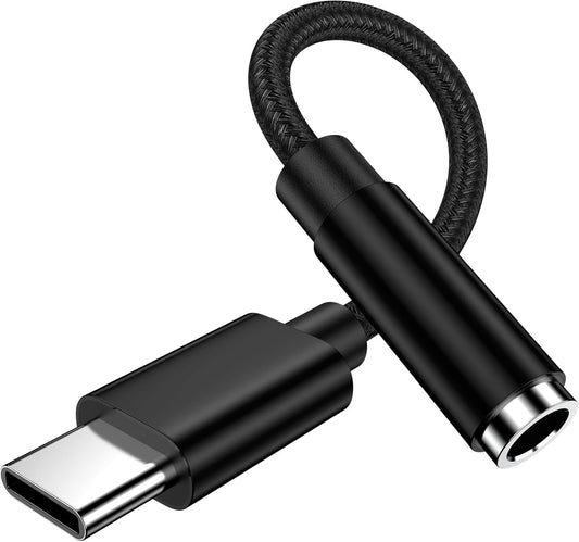 1Pack USB C to 3.5Mm Headphone Earphone Jack Adapter for Samsung Galaxy S25 plus Ultra S25+ S24 S23 S22 S21 S20 5G FE Ultra, Iphone 16 15 plus Pro Max, Type C Audio Headset Earbud Adapter