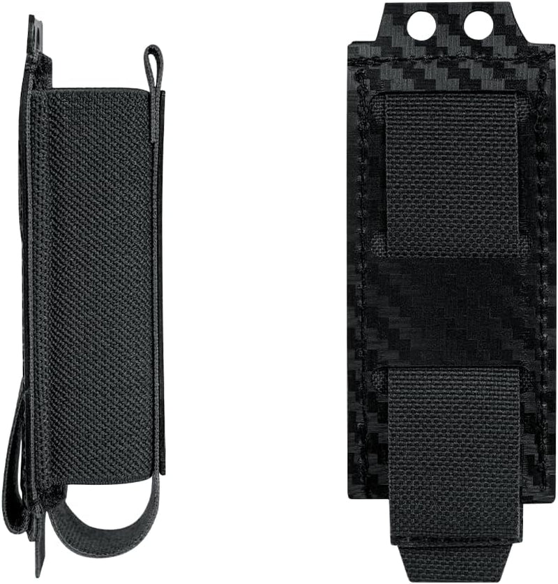 Pistol Mag Pouch 9Mm Magazine Pouches MOLLE Holder,For M1911 92F 9Mm .40 Magzines Flashlight Holster, with Carbon Fiber Patterned PP Plate Construction Single Magazines Carrier