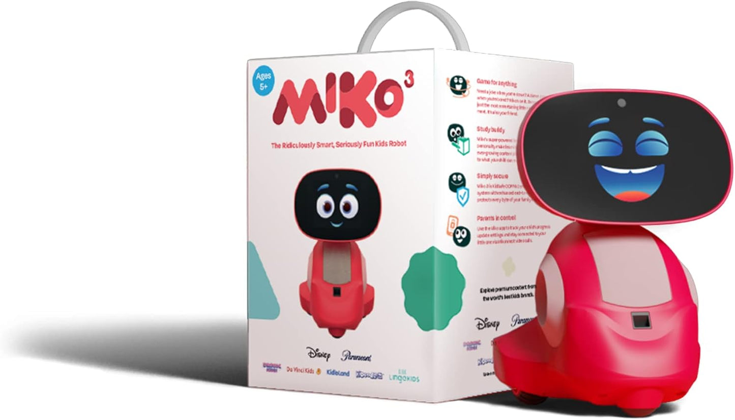 Miko 3: Ai-Powered Smart Robot for Kids | STEAM Learning & Educational Robot | Interactive Robot with Learning Apps & Unlimited Games | Birthday Gift for Girls & Boys Aged 5-12| Red