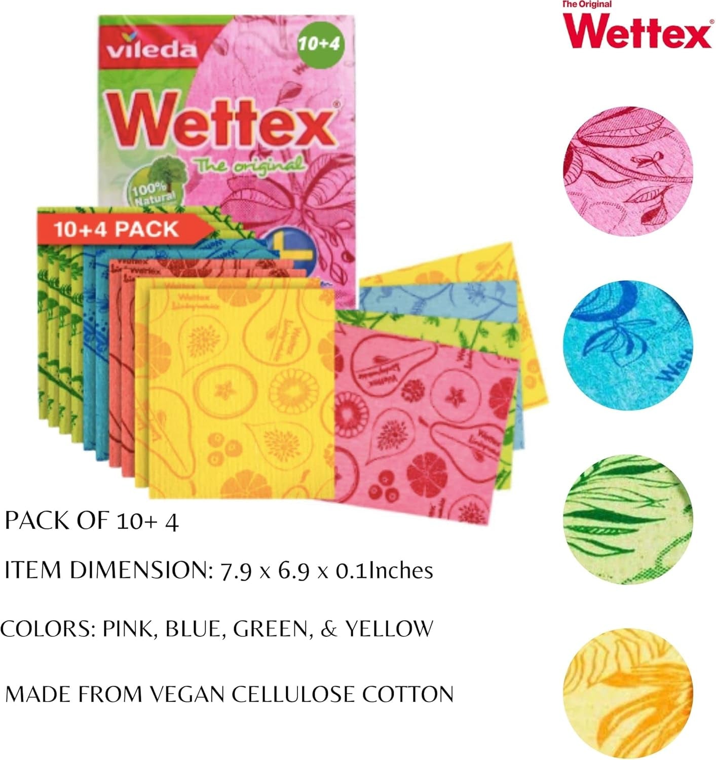 The Original 14 Pack Swedish Dishcloth for Kitchen - Eco Friendly Reusable Paper Towels - Assorted Dish Cloths for Washing Dishes