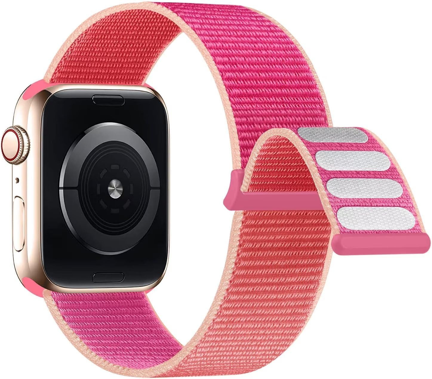 Compatible with Apple Watch Band 49MM 45MM 44MM 42MM 41MM 40MM 38MM, Women Men Sport Nylon Loop Strap for Iwatch Series Ultra 8 7 6 5 4 3 2 1 SE (38/40/41Mm,Pomegranate)