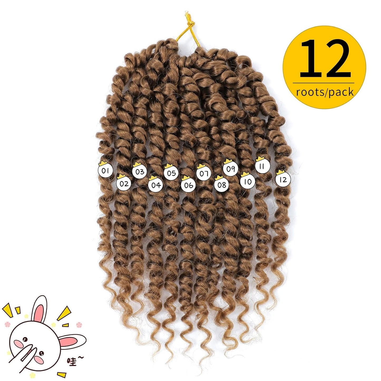 Passion Twist Hair 8 Inch, 8 Packs Passion Twist Crochet Hair for Black Women, Prelooped Crochet Twist Hair with Curly Ends (8Inch, 1B#)