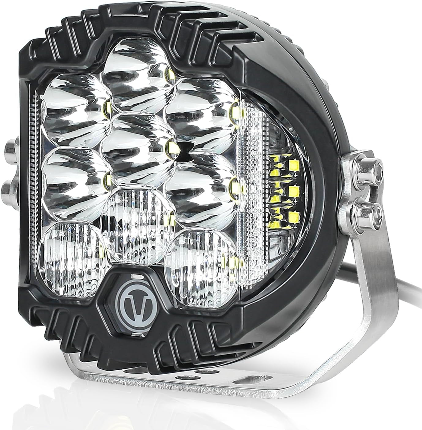 7 Inch round LED Offroad Light with DRL, 90W Driving Light LED Light Bar, 8000LM Spot Flood Combo Work Light for Wrangler, ATV, SUV, UTV, Trucks, Pickup, 4X4, F150 - Pack of 1
