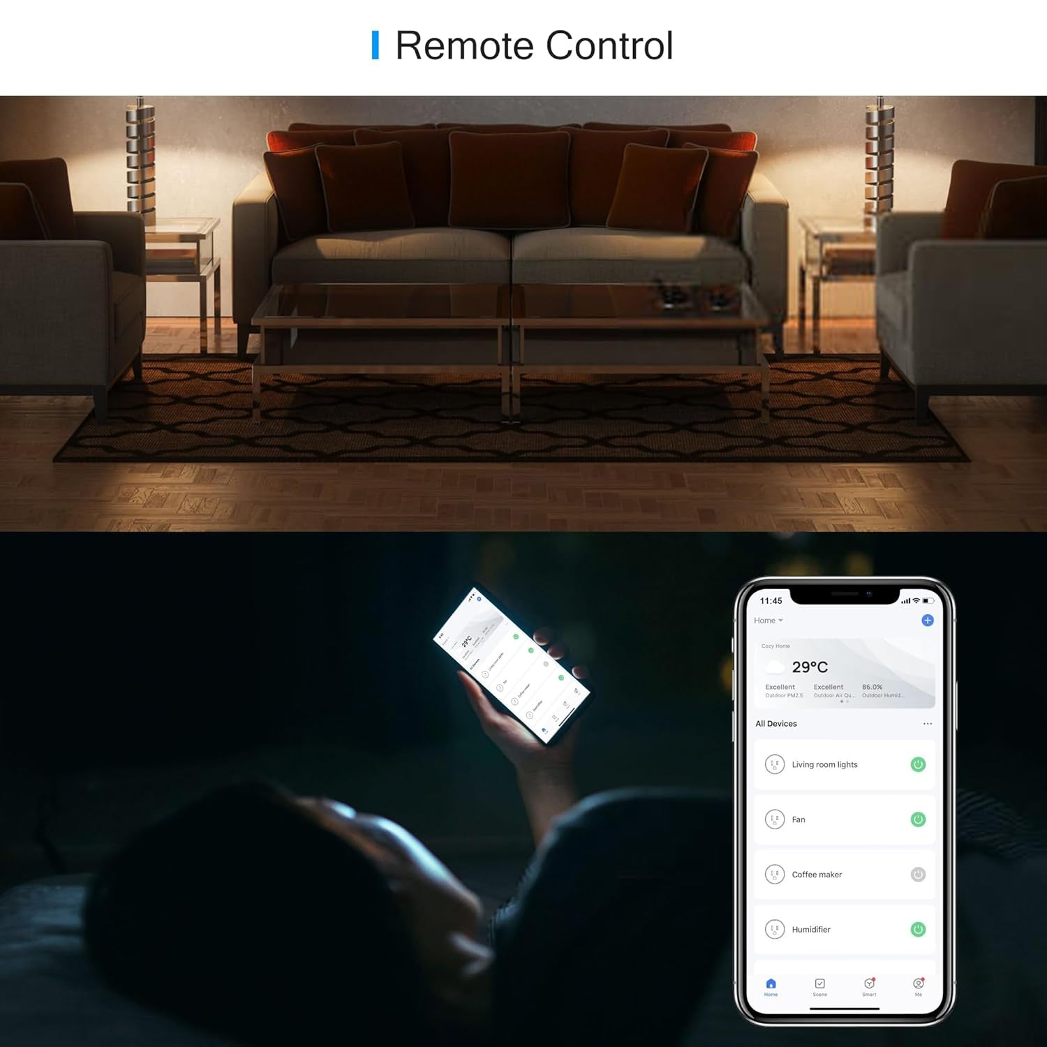 Smart Plug, Smart Plugs That Work with Alexa and Google Home, Compatible with Smartthings, Smart Outlet with Wifi Remote Control and Timer Function, 2.4Ghz Wi-Fi Only, 4 Packs