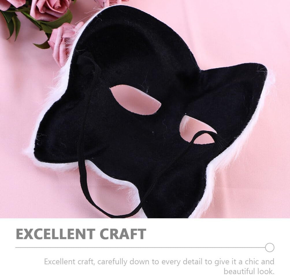 2Pcs Mask Halloween Fox Therian Mask Cosplay Costume Half Face Animal Furry Party Halloween Eye Cat Masks Halloween Costumes