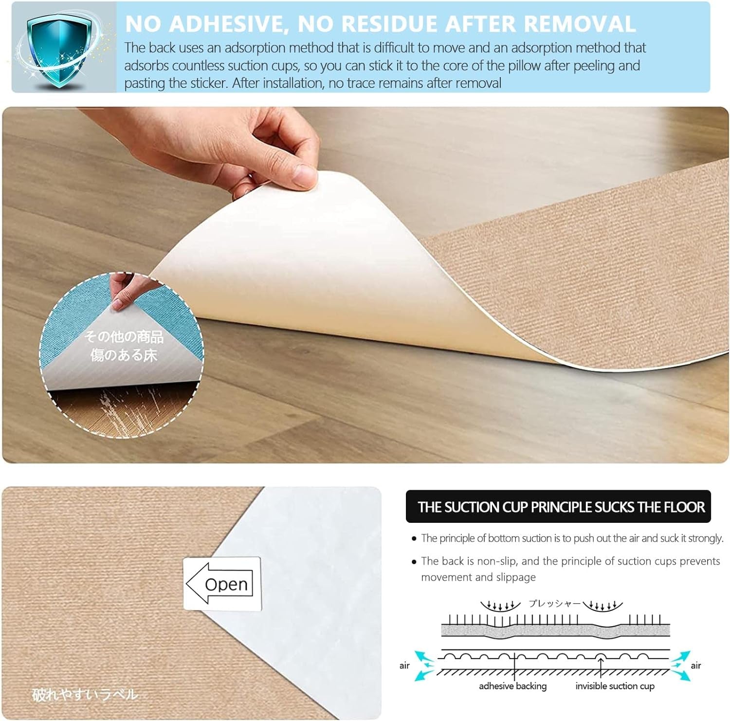 8" X 30" (15 in Pack) Non-Slip Stair Treads Carpet for Wooden Steps, Self-Adhesive Stair Treads Mat, Safety Indoor Stair Runner Mats, anti Slip Stair Rugs for Kids Elders and Dogs，Beige