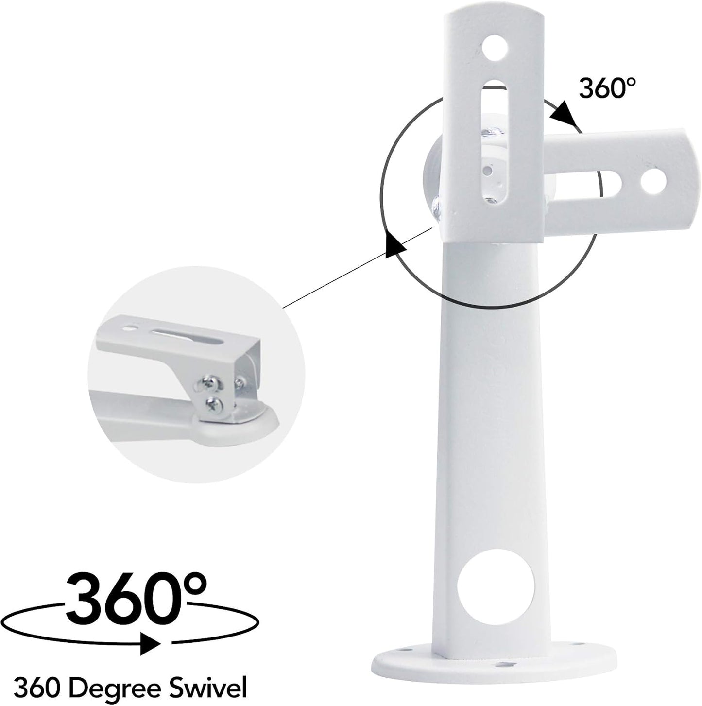 Mini Projector Wall Mount/Projector Hanger/Cctv Security Camera Housing Mounting Bracket(White) - for Cctv/Camera/Projector/Webcam - with Load 11 Lbs Length 7.8 Inch - Rotation 360° (White)