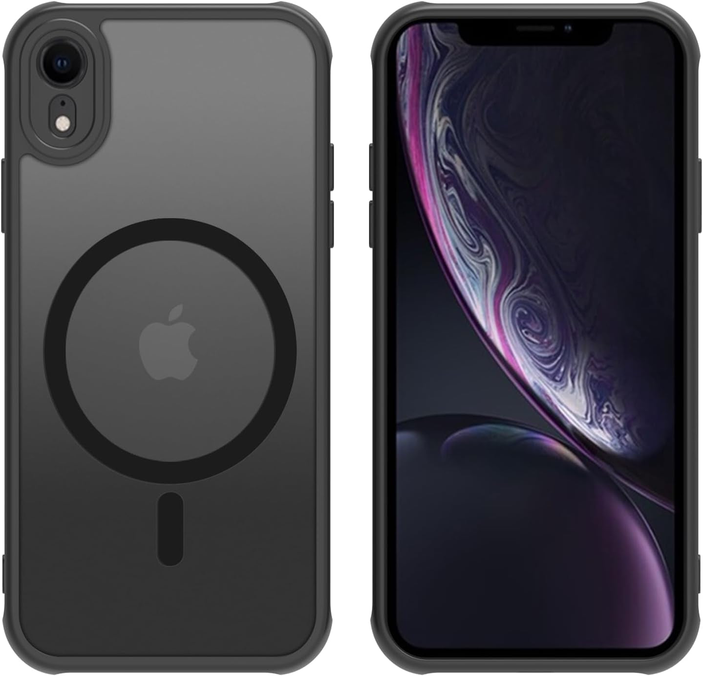 2025 New Magnetic for Iphone 16E Case,Compatible with Magsafe,Military Grade Drop Tested, Shockproof Matte Translucent Hard Back Slim Protective Case.Black Magnetic Circle.