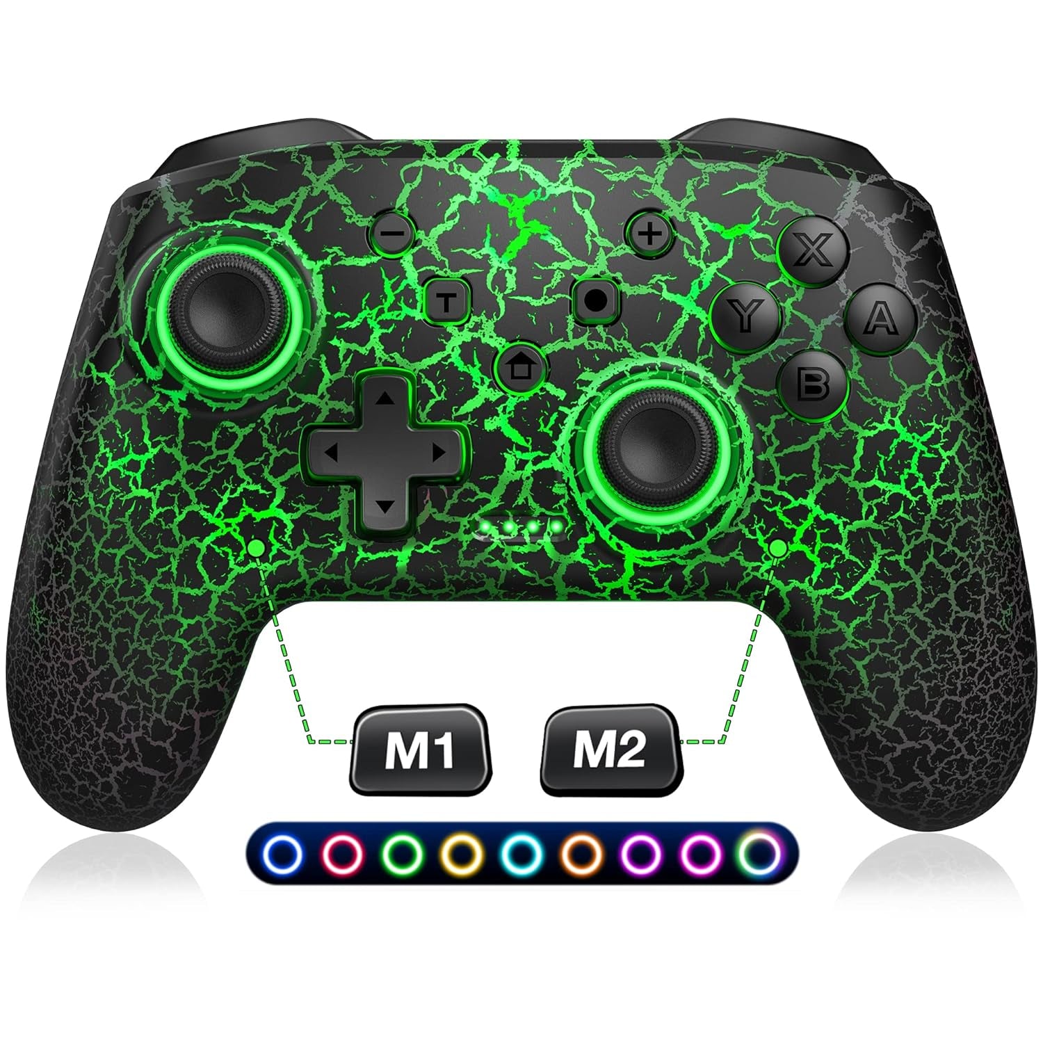Wireless Switch Controller for Nintendo Switch/Lite/Oled Controller, Switch Controller with a Mouse Touch Feeling on Back Buttons, Extra Switch Pro Controller with Wake-Up,Programmable, Turbo -Black